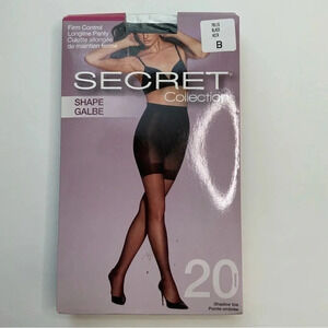 3/$25 SECRET Firm Control Longline Sheer Tights Black